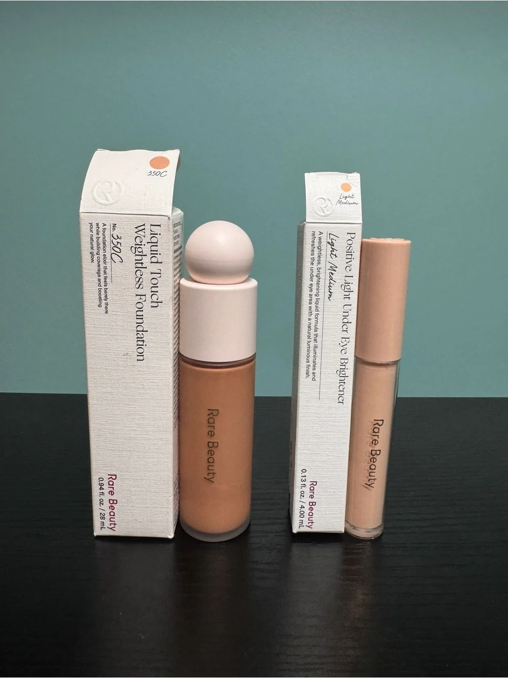 Rare Beauty Foundation & Brightener Duo - Warm beige & Light to Medium